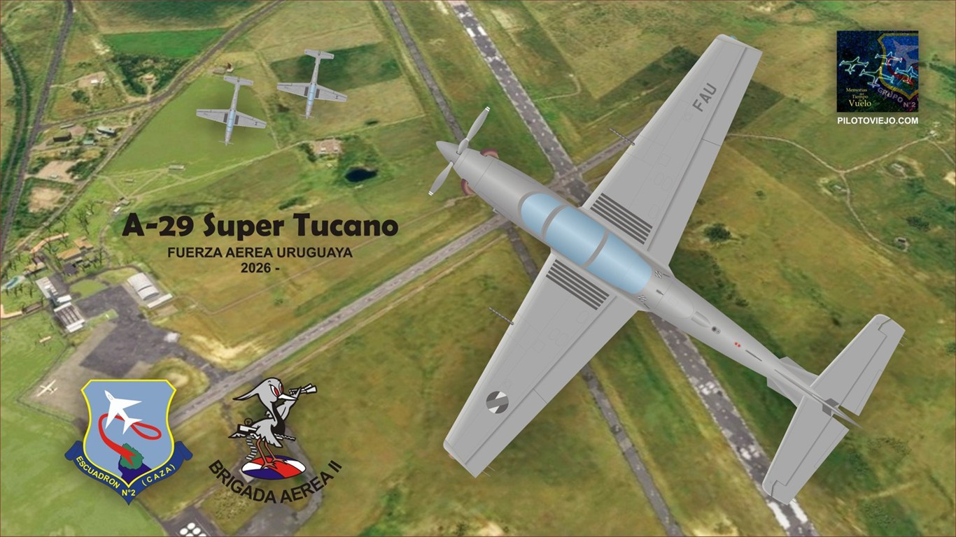 Super Tucano perfil de arriba