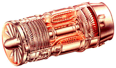 Corte del motor General Electric J-85-17A